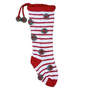 The Jabara Group Knit Christmas Stocking Candy Cane Stripe Candy Theme Holiday
